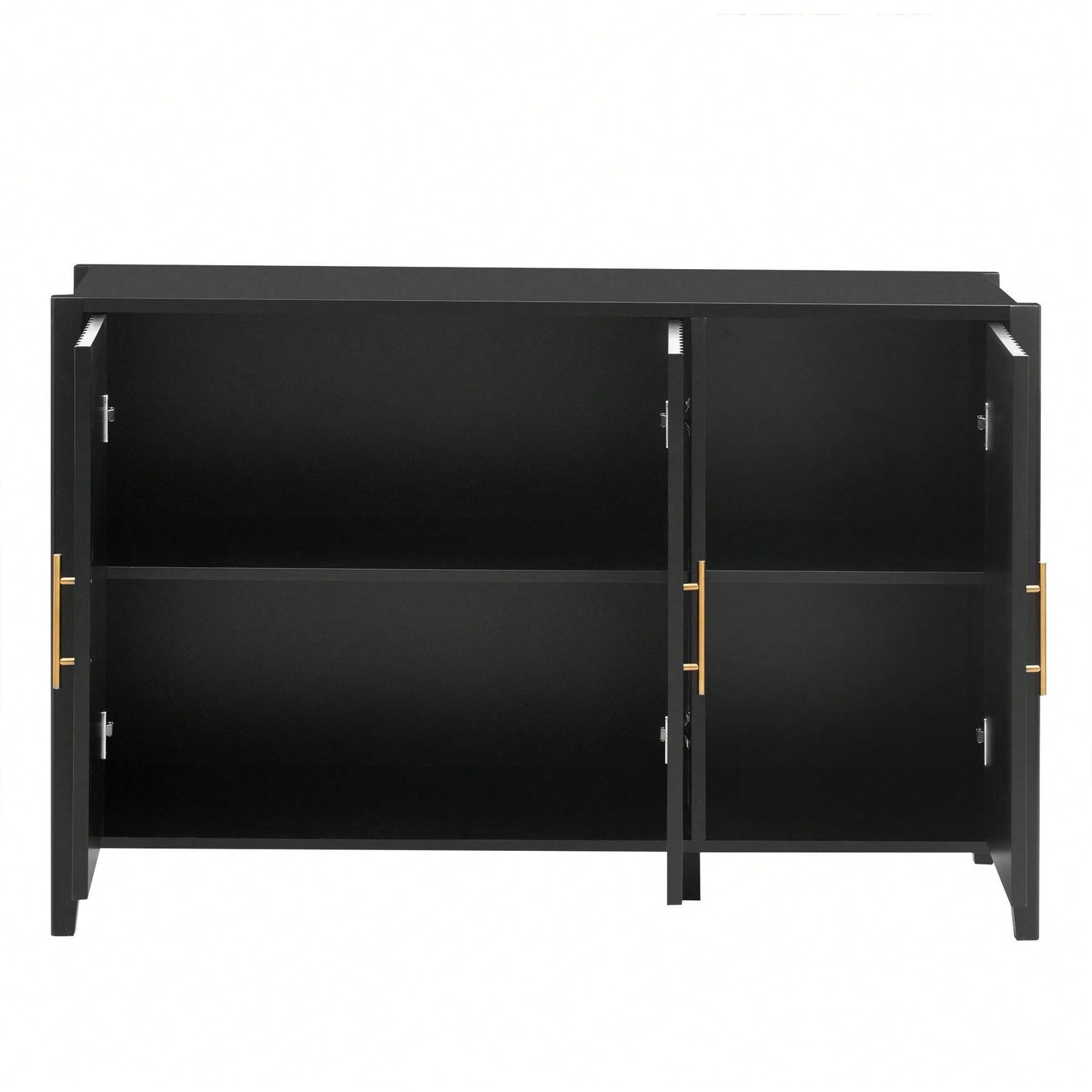 Three-Door Storage Cabinet With Metal Handles, Suitable For Corridors, Entrances, Living Rooms, And Bedrooms