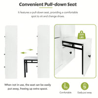 Versatile Shoe Cabinet with 3 Flip Drawers and Pull-Down Seat for Entryway Storage and Organization