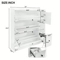 Versatile Shoe Cabinet with 3 Flip Drawers and Pull-Down Seat for Entryway Storage and Organization