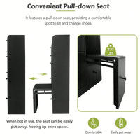 Versatile Shoe Cabinet with 3 Flip Drawers and Pull-Down Seat for Entryway Storage and Organization