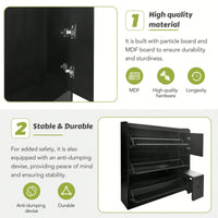 Versatile Shoe Cabinet with 3 Flip Drawers and Pull-Down Seat for Entryway Storage and Organization