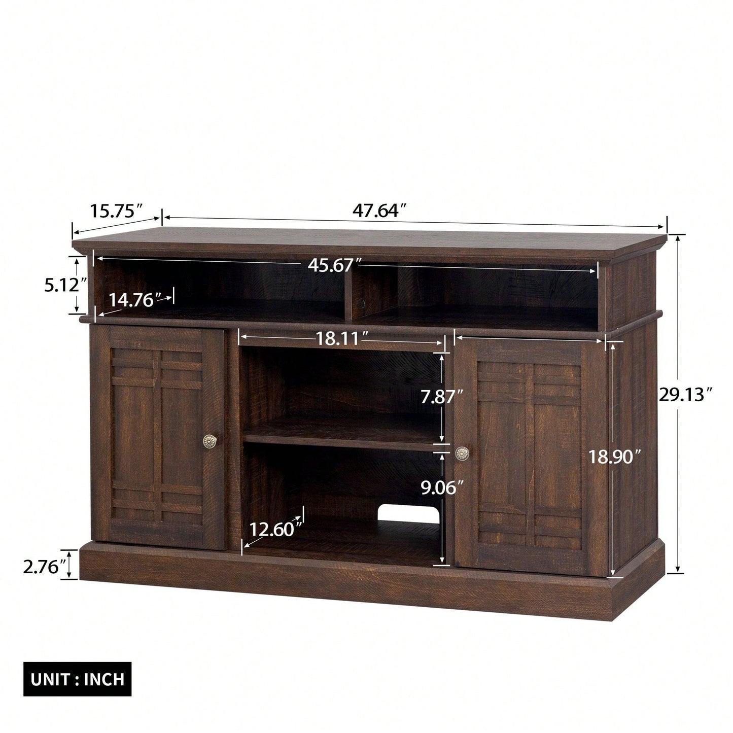 Modern TV Stand with Infrared Electric Fireplace Remote Control Media Console Storage Cabinet