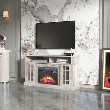 Modern TV Stand with Infrared Electric Fireplace Remote Control Media Console Storage Cabinet