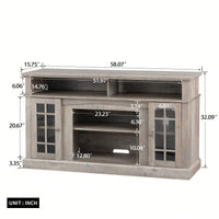 Modern TV Stand with Infrared Electric Fireplace Remote Control Media Console Storage Cabinet