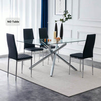 Checkered High Back Armless Dining Chairs Set of 4 Light Gray with Electroplated Metal Legs for Home and Office