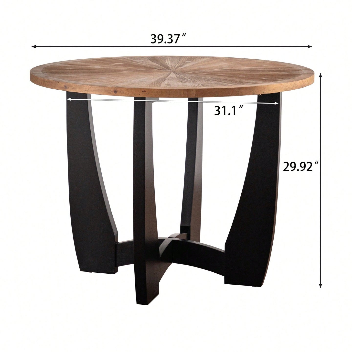 39.37" Vintage Style Round Dining Table With Scattering Pattern Splicing Table Top, For Office, Dining Room And Living Room