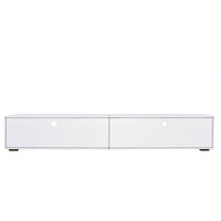 Modern White TV Stand for Up to 90 Inch TV with 4 Storage Drawers High Gloss Waterproof Entertainment Center