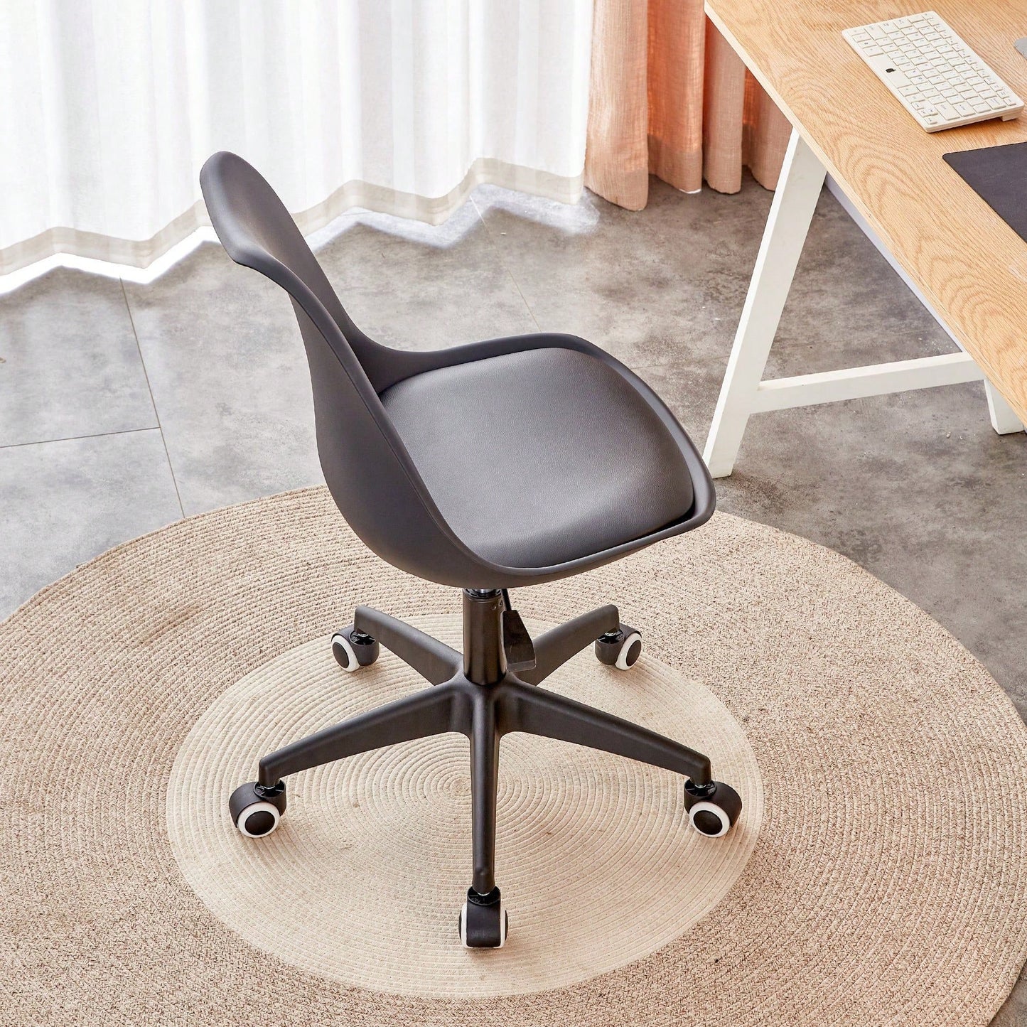 Modern Family Adjustable 360° Swivel Office Chair Armless Design for Home Office Bedroom Dining Room