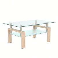 Rectangle Glass Coffee Table, Clear Coffee Table Modern Side Center Tables For Living Room Living Room Furniture