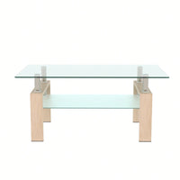 Rectangle Glass Coffee Table, Clear Coffee Table Modern Side Center Tables For Living Room Living Room Furniture