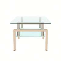 Rectangle Glass Coffee Table, Clear Coffee Table Modern Side Center Tables For Living Room Living Room Furniture