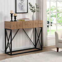 Luxury Wood Sofa Table, Industrial Console Table For Entryway, Hallway Tables With Two Drawers For Living Room