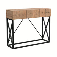 Luxury Wood Sofa Table, Industrial Console Table For Entryway, Hallway Tables With Two Drawers For Living Room