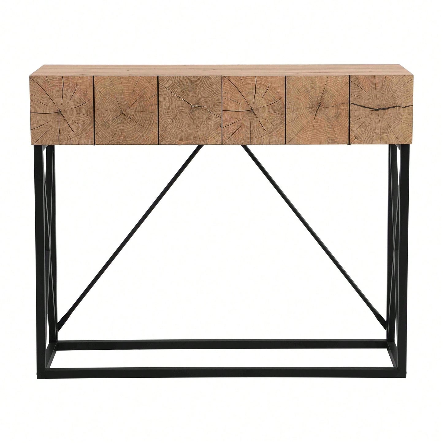 Luxury Wood Sofa Table, Industrial Console Table For Entryway, Hallway Tables With Two Drawers For Living Room