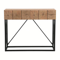 Luxury Wood Sofa Table, Industrial Console Table For Entryway, Hallway Tables With Two Drawers For Living Room