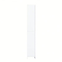 White Bathroom Storage Cabinet With Shelf Narrow Corner Organizer Floor Standing