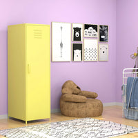 Yellow Steel Storage Cabinet with Single Door for Home Office Organization