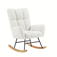 White Teddy Fabric Rocking Chair