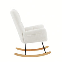 White Teddy Fabric Rocking Chair