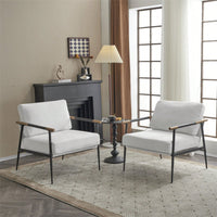 Chenille Leisure Lounge Chair Arm Chair With Metal Frame, Upholstered Side Chair Comfy Sitting Chair For Living Room