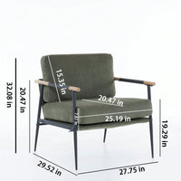 Chenille Leisure Lounge Chair Arm Chair With Metal Frame, Upholstered Side Chair Comfy Sitting Chair For Living Room