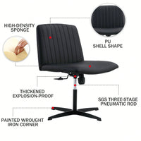 Black High Grade PU Material Adjustable Swivel Chair for Home Office Makeup Study Desk 360° Rotation