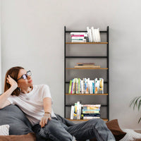 4 Tier Tall Bookcase, Modern Open Book Case For Bedroom, Living Room, Office