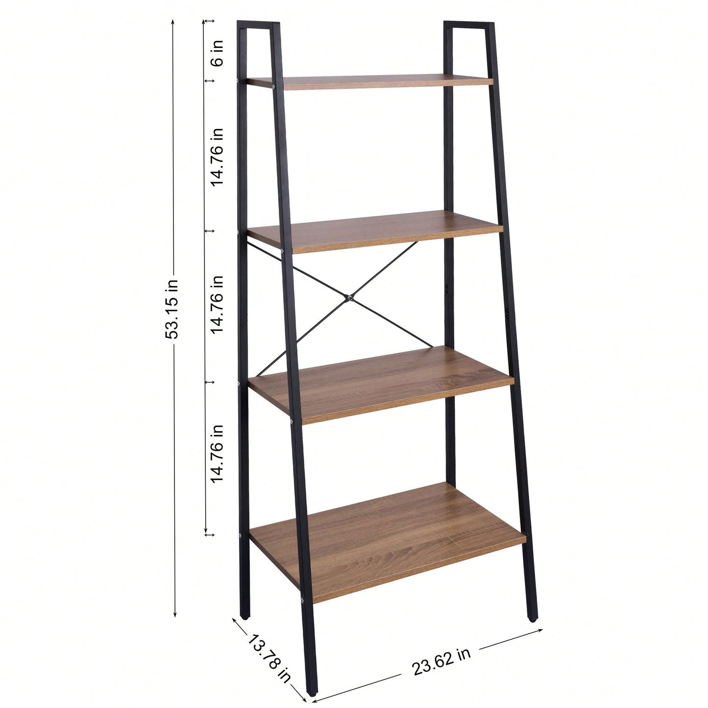 53 In H 4-Tier Freestanding Bookcase Storage Rack Plant Stand Ladder Shelves