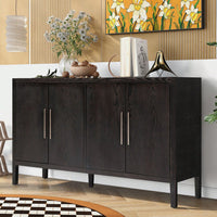 Storage Cabinet Sideboard Wooden Cabinet With 4 Metal Handles ,4 Shelves And 4 Doors For Hallway, Entryway, Living Room