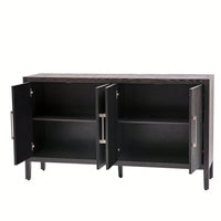 Storage Cabinet Sideboard Wooden Cabinet With 4 Metal Handles ,4 Shelves And 4 Doors For Hallway, Entryway, Living Room