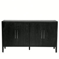 Storage Cabinet Sideboard Wooden Cabinet With 4 Metal Handles ,4 Shelves And 4 Doors For Hallway, Entryway, Living Room