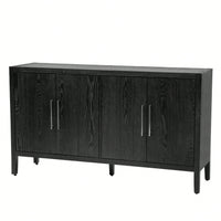 Storage Cabinet Sideboard Wooden Cabinet With 4 Metal Handles ,4 Shelves And 4 Doors For Hallway, Entryway, Living Room