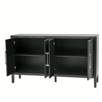 Storage Cabinet Sideboard Wooden Cabinet With 4 Metal Handles ,4 Shelves And 4 Doors For Hallway, Entryway, Living Room