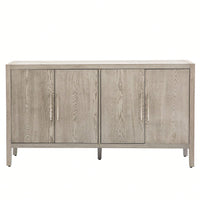 Storage Cabinet Sideboard Wooden Cabinet With 4 Metal Handles ,4 Shelves And 4 Doors For Hallway, Entryway, Living Room
