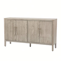 Storage Cabinet Sideboard Wooden Cabinet With 4 Metal Handles ,4 Shelves And 4 Doors For Hallway, Entryway, Living Room