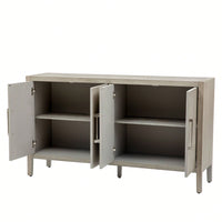 Storage Cabinet Sideboard Wooden Cabinet With 4 Metal Handles ,4 Shelves And 4 Doors For Hallway, Entryway, Living Room
