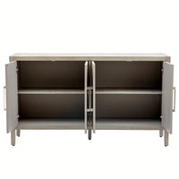 Storage Cabinet Sideboard Wooden Cabinet With 4 Metal Handles ,4 Shelves And 4 Doors For Hallway, Entryway, Living Room