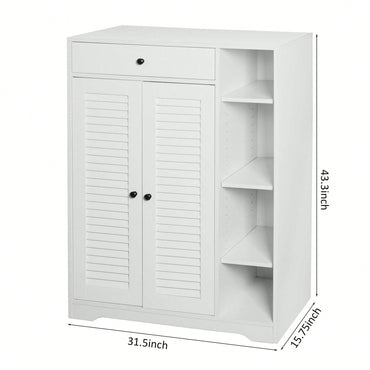 Modern Narrow Shoe Rack with Adjustable Shelves and Top Drawer for Entryway Storage