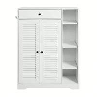 Modern Narrow Shoe Rack with Adjustable Shelves and Top Drawer for Entryway Storage