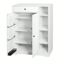 Modern Narrow Shoe Rack with Adjustable Shelves and Top Drawer for Entryway Storage