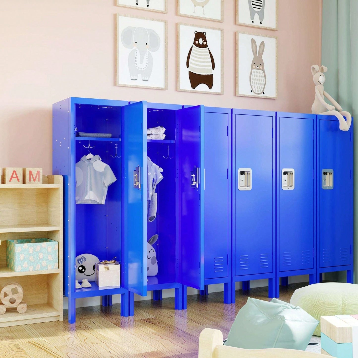 Metal Locker Storage Cabinet For School Office Gym Bedroom, Locker With 1 Lockable Doors, Industrial Steel Storage Lockers For Employees