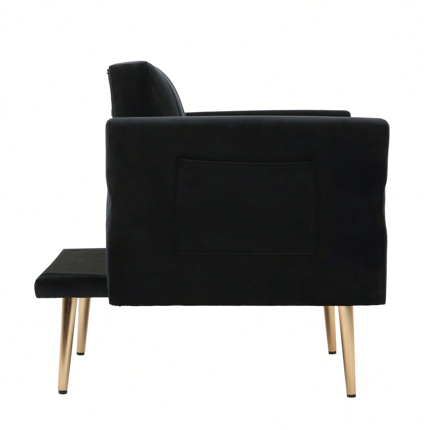 Accent Chair With Ottoman Set,Velvet Accent Chair With Gold Legs, Upholstered Single Sofa For Living Room Bedroom