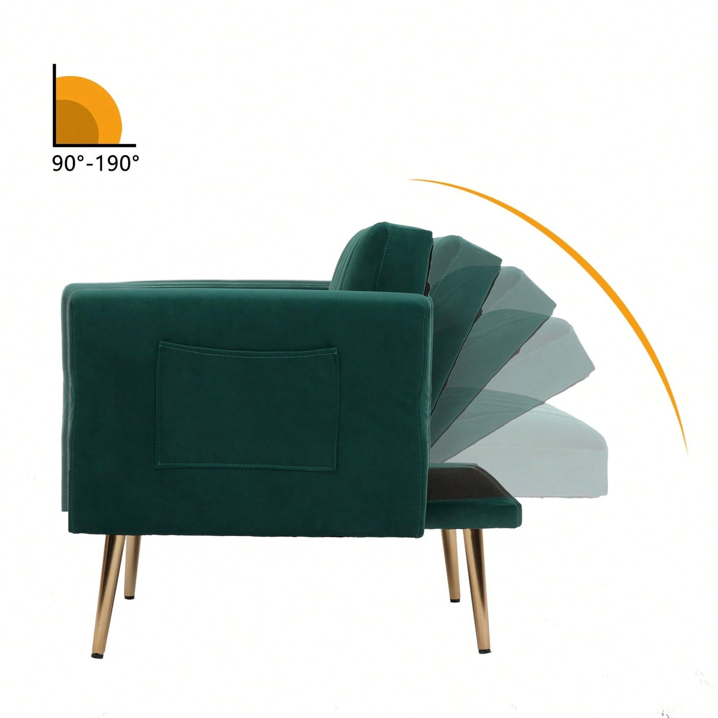 Accent Chair With Ottoman Set,Velvet Accent Chair With Gold Legs, Upholstered Single Sofa For Living Room Bedroom