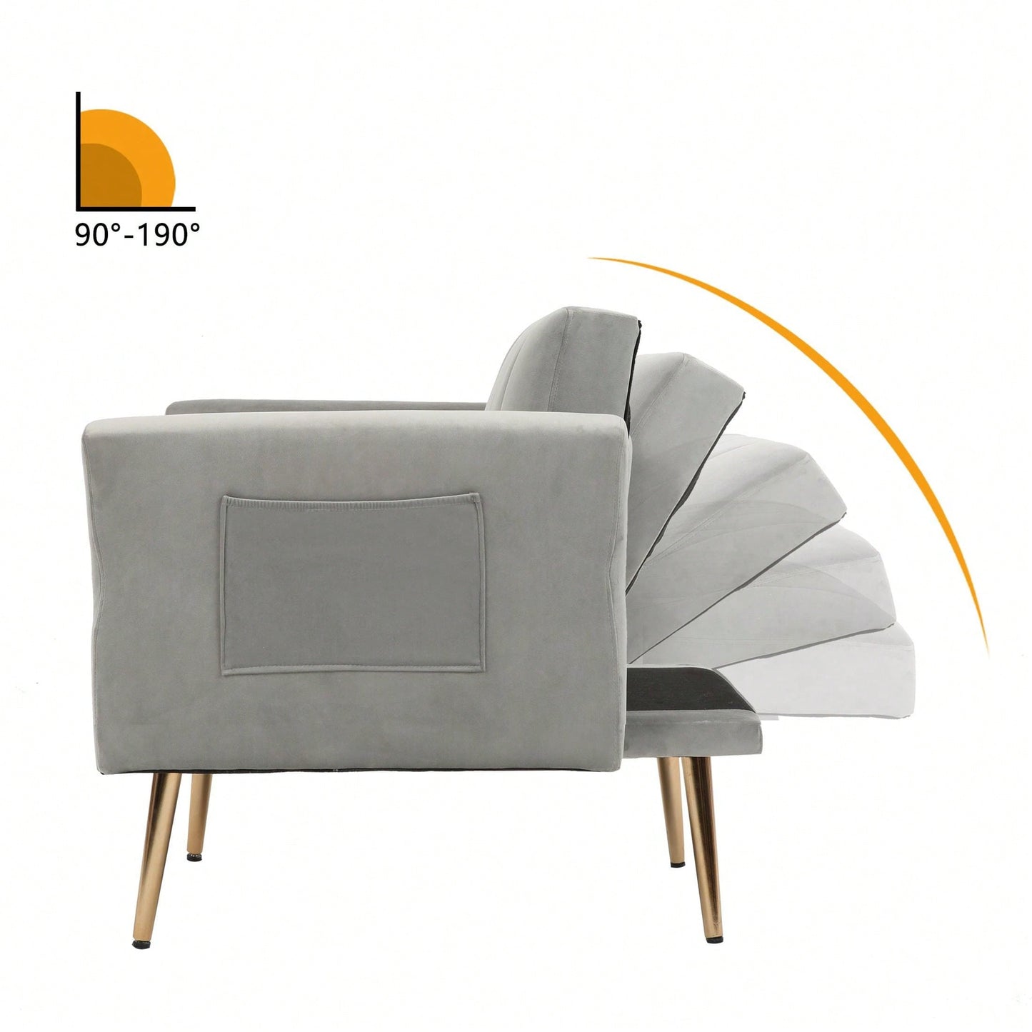 Accent Chair With Ottoman Set,Velvet Accent Chair With Gold Legs, Upholstered Single Sofa For Living Room Bedroom