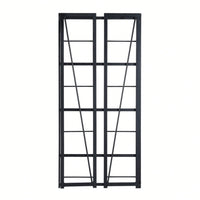 Folding Bookshelf, Storage Shelves 4 Tiers, Stand Storage Rack Shelves Bookcase For Home Office - Full Black