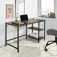 Writing Table With 2 Storage Shelves For Home Office Study Computer Desk, 43.3" W X 21.7" D X 29.5"H