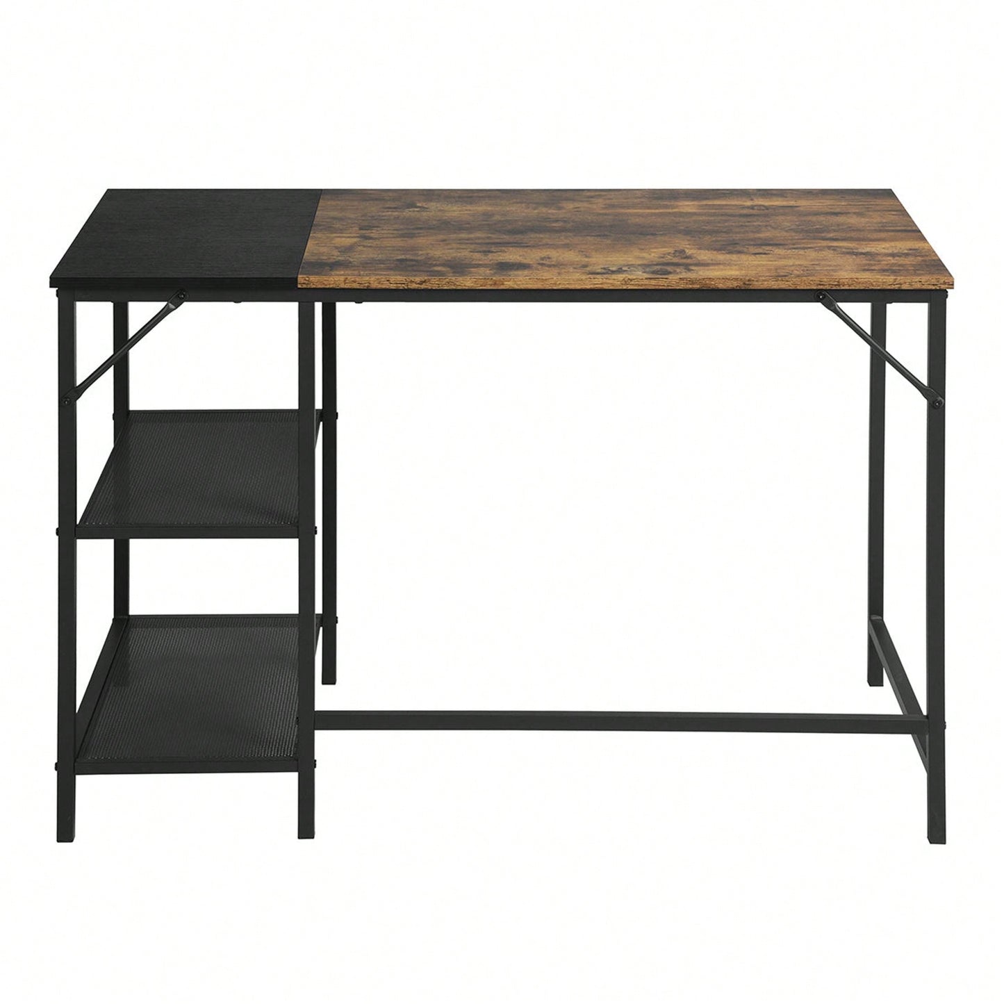 Writing Table With 2 Storage Shelves For Home Office Study Computer Desk, 43.3" W X 21.7" D X 29.5"H