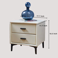 Modern Nightstand With 2 Drawers, Night Stand With PU Leather And Hardware Legs, End Table, Bedside Cabinet For Living Room/Bedroom