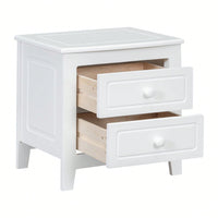 2-Drawer Nightstand For Bedroom, Mid Century Retro Bedside Table With Classic Design