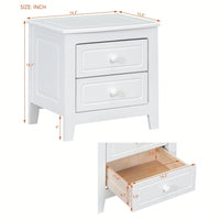 2-Drawer Nightstand For Bedroom, Mid Century Retro Bedside Table With Classic Design